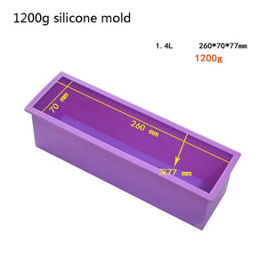 1200g/900g Rectangle Silicone Soap Making Mold Wooden Box Handmade Craft Soap Mould Toast Cake Loaf Mold Baking Kitchen Tools