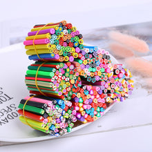 Load image into Gallery viewer, 50Pcs Nail Art Decorations Fruit Flower Animal Cake Clay Sticks Polymer Clay Slice for Slime Accessories DIY Craft 5*50mm
