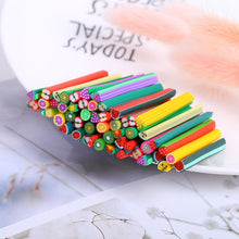 Load image into Gallery viewer, 50Pcs Nail Art Decorations Fruit Flower Animal Cake Clay Sticks Polymer Clay Slice for Slime Accessories DIY Craft 5*50mm
