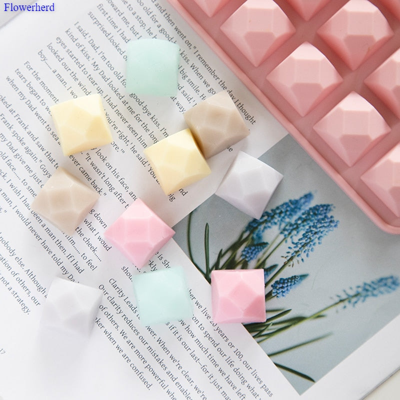 Twenty Cavities Polygon Silicone Soap Mold Handmade DIY Soap Making Supplies Chocolate Cake Mold Cookie Stencil Cake Decor