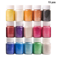 Load image into Gallery viewer, SEISSSO 50 Colors Mica Powder Pigment Pure Pearl Epoxy Resin For Lip Gloss Blush Nail Art Resin Soap Making Craft
