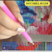 Load image into Gallery viewer, Stainless Steel Ruler with 304 Blank Grids Must Have for Diamond Painting Round Full Drill &amp; Part 5D Diamond Painting Kit Ruler
