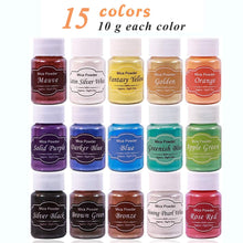 Load image into Gallery viewer, DEWEL 15 Colors Epoxy Resin Pigment Mica Powder Soap Making Pearlescent Powder Eyeshadow Pigment for Nail Art , Dyes ,Lipgloss

