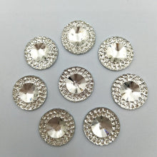 Load image into Gallery viewer, 100pcs  ova/round/Water drop  transparency Flat back Rhinestone Round Cabochon Embellishment Scrapbooking DIY Crafts
