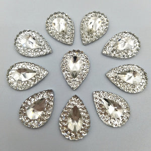 100pcs  ova/round/Water drop  transparency Flat back Rhinestone Round Cabochon Embellishment Scrapbooking DIY Crafts