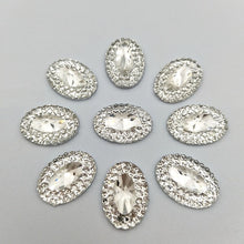 Load image into Gallery viewer, 100pcs  ova/round/Water drop  transparency Flat back Rhinestone Round Cabochon Embellishment Scrapbooking DIY Crafts
