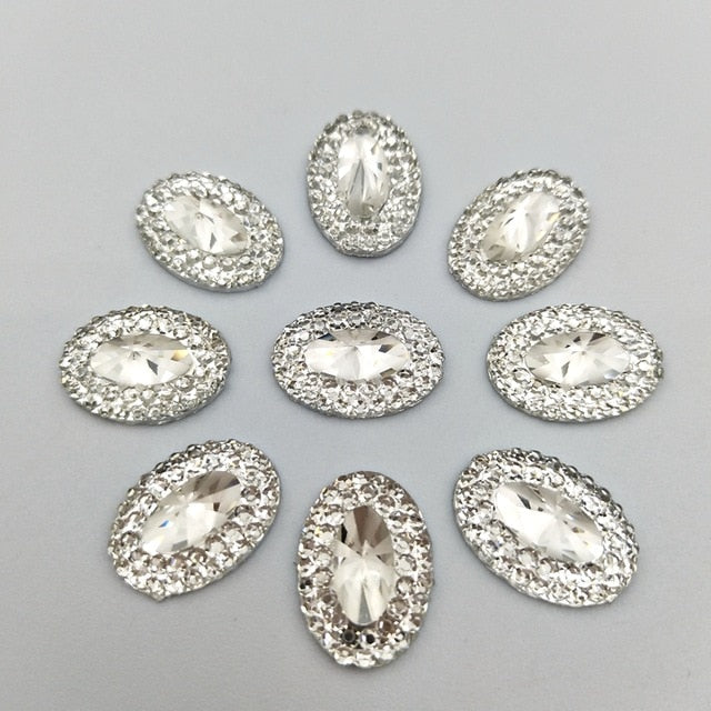 100pcs  ova/round/Water drop  transparency Flat back Rhinestone Round Cabochon Embellishment Scrapbooking DIY Crafts